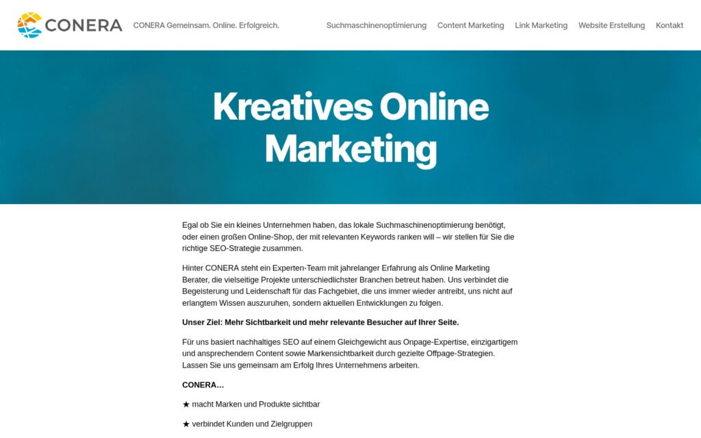 conera Website Screenshot