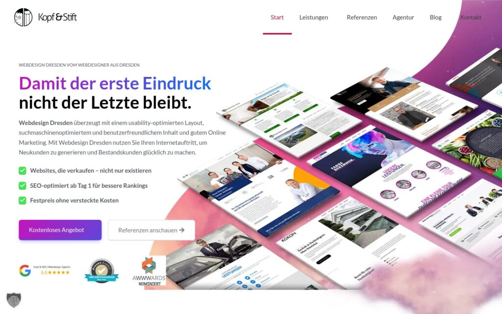 kopfundstift Website Screenshot