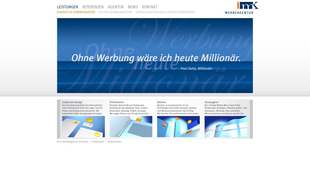 mk-werbeagentur Website Screenshot
