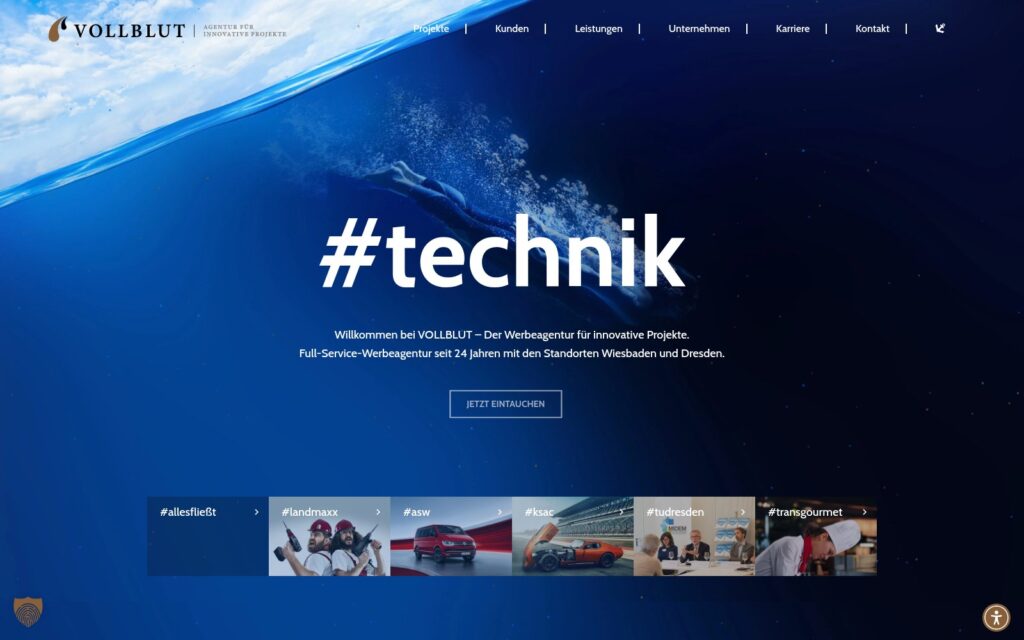 vollblut-agentur Website Screenshot